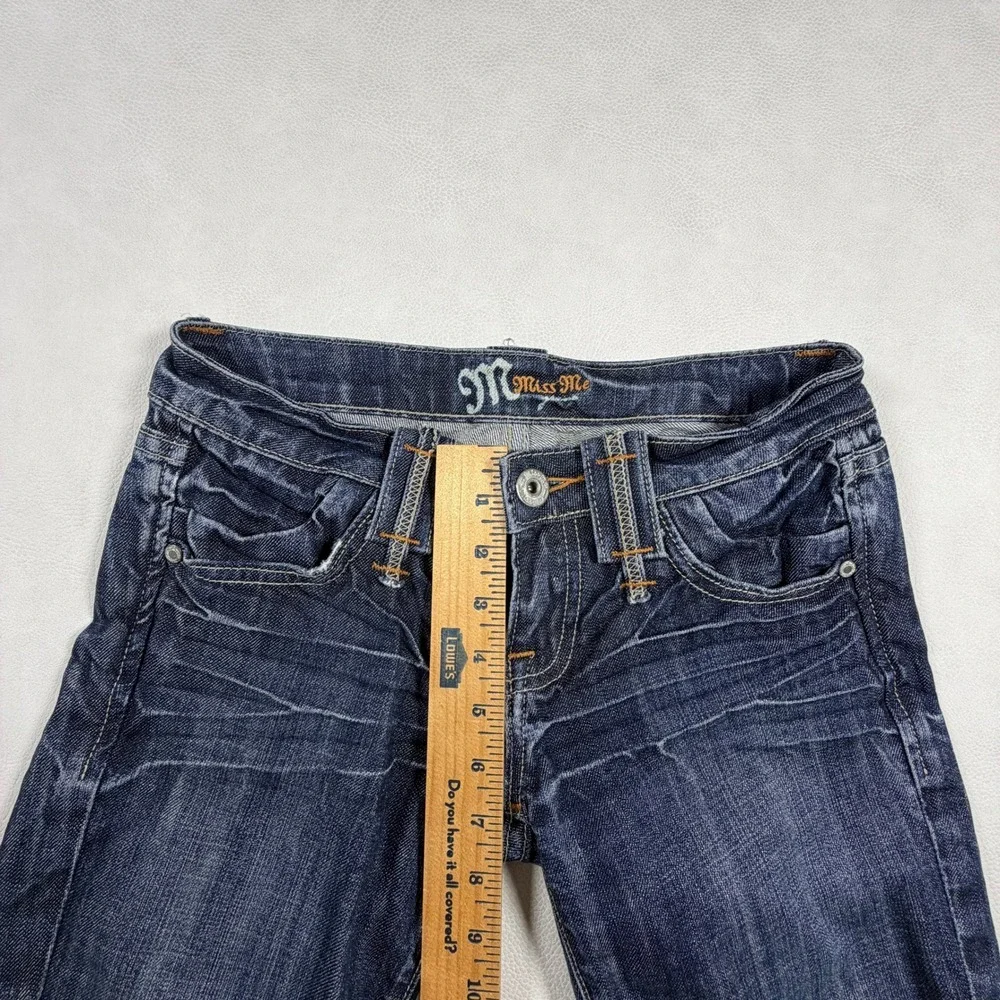 Miss Me JP4414 Stonewood‎ Dark Wash Bermuda Denim Shorts Women Size 26 Low Rise